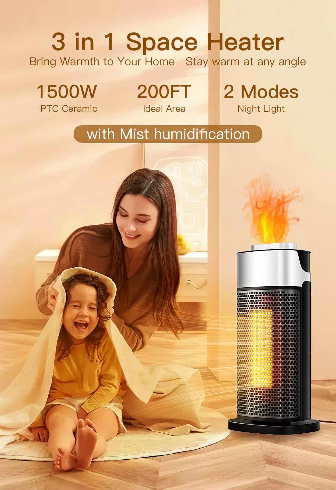 Space Heaters Staholz 3-in-1 Electric Heater with Humidifier
