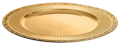 Yesland 12 Pack Gold Charger Plates with Hammered Rim, 13 Inch Plastic Round Charger for Dinner Plates Dinner Chargers Set for Wedding Decorative, Party, Tabletop, Thanksgiving, Restaurant