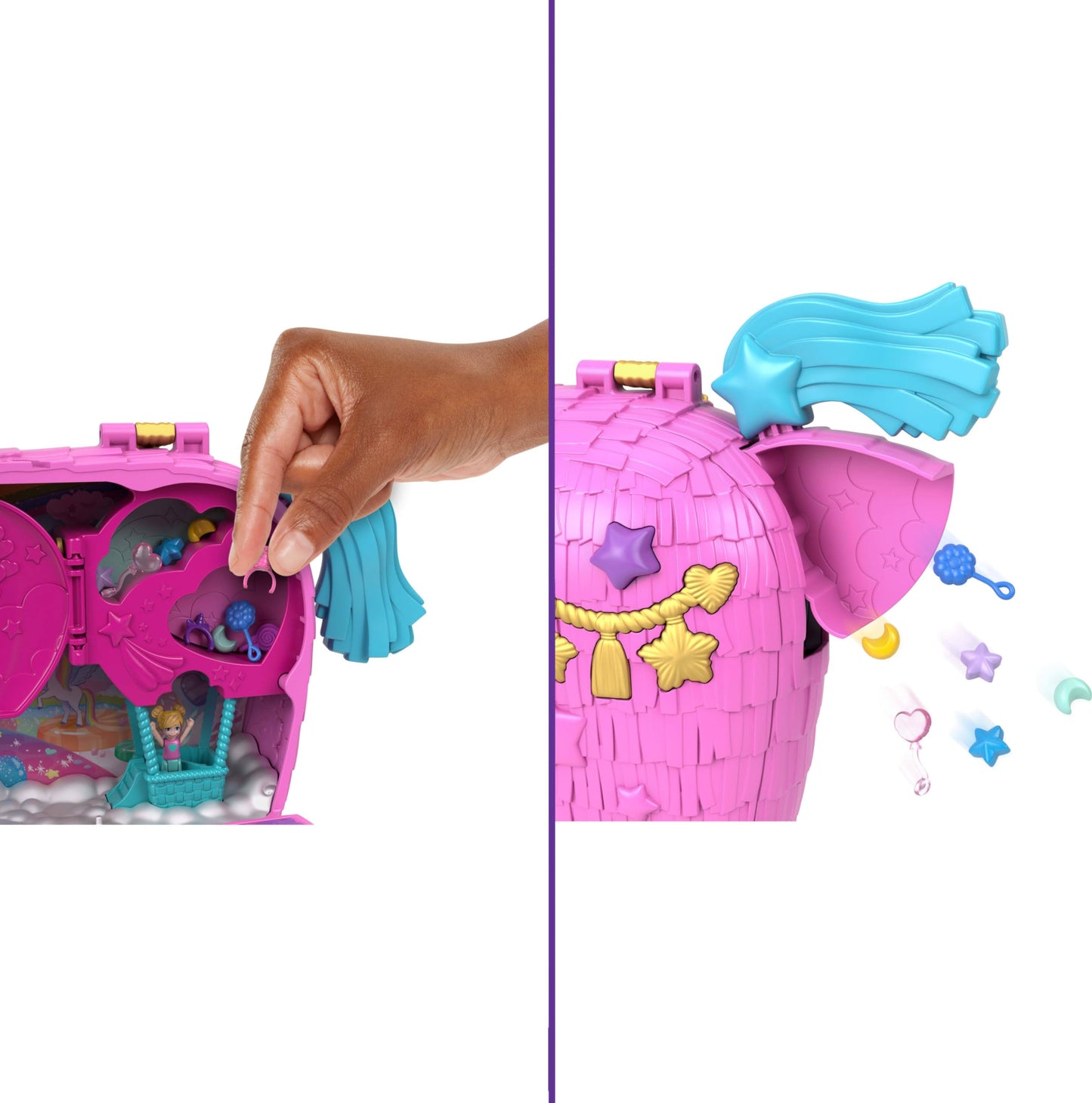 Polly Pocket Unicorn Partyland Playset with Pets
