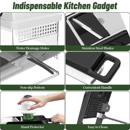 12-in-1 Vegetable Chopper with 7 Blades