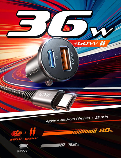 LISEN 54W Dual Port Fast Car Charger