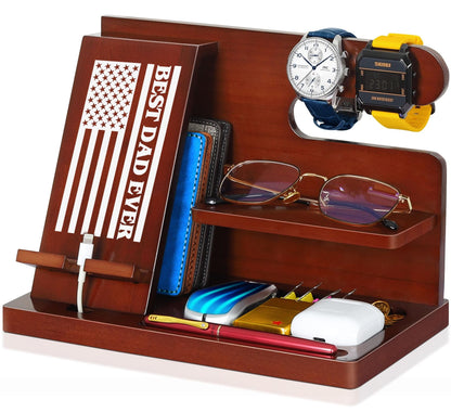 Wood Phone Docking Station for Dad Gifts