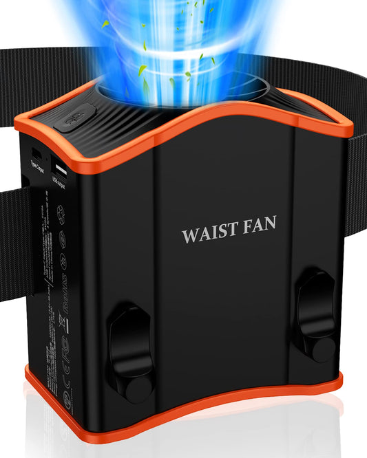 Portable Waist Fan with 12000mAh Battery