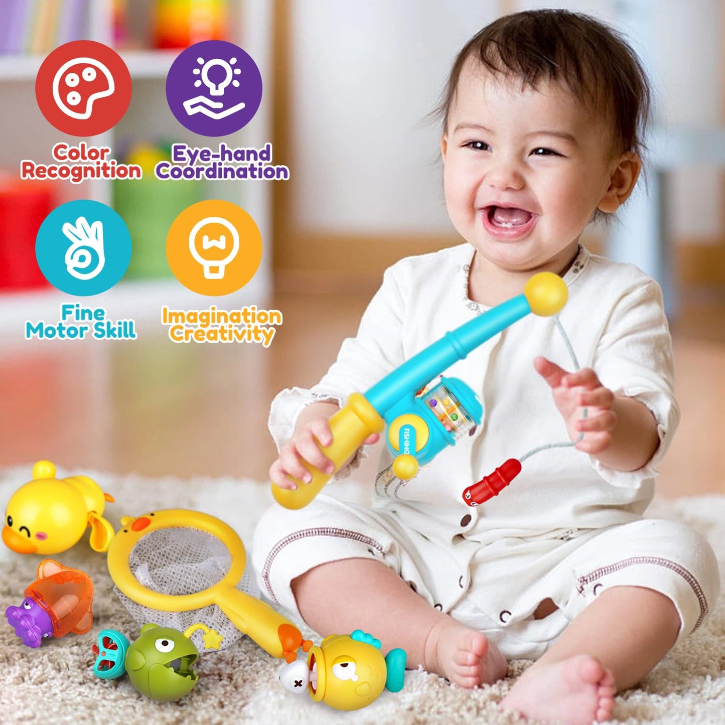 Magnetic Fishing Bath Toys for Toddlers 1-3
