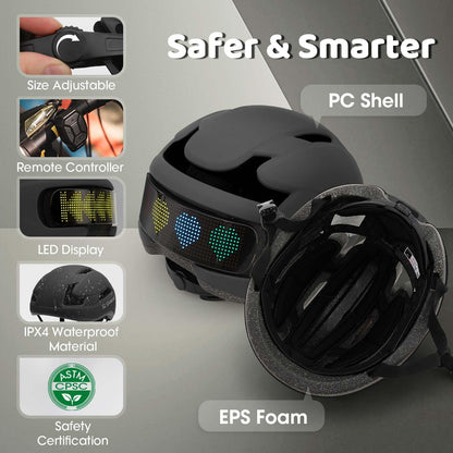 Smart Bike Helmet with LED Lights and APP