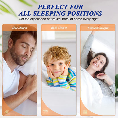 SEMZSOM Hotel Collection Bed Pillows Queen Size Set of 2, Soft & Supportive Down Alternative Pillow for Side or Back Sleeper