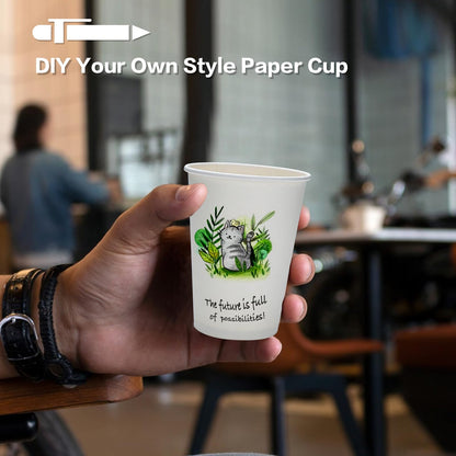 TirFeKi Disposable Paper Cups, 300 Pack 12oz Paper Cups, Coffee Cups, Hot and Cold Beverage Drinking Cups for Juice, Tea, Coffee, Suitable for Home, School, Office, Events, Party, and Cafes