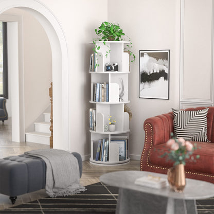 Rotating 4-Tier Bookshelf for Small Spaces