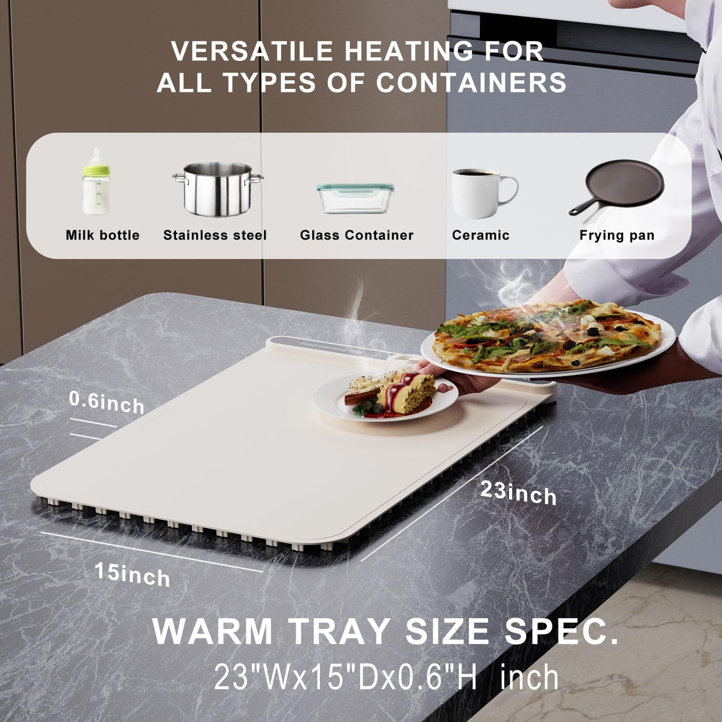 Electric Food Warming Mat with Timer & Temperature