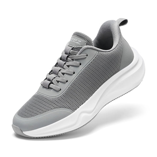 HEEZ Women's Walking Shoes Fashion Sneakers Slip On Shoes Platform Running Shoes Non Slip Tennis Shoes Comfortable Breathable Gym Shoes Size 7 Grey