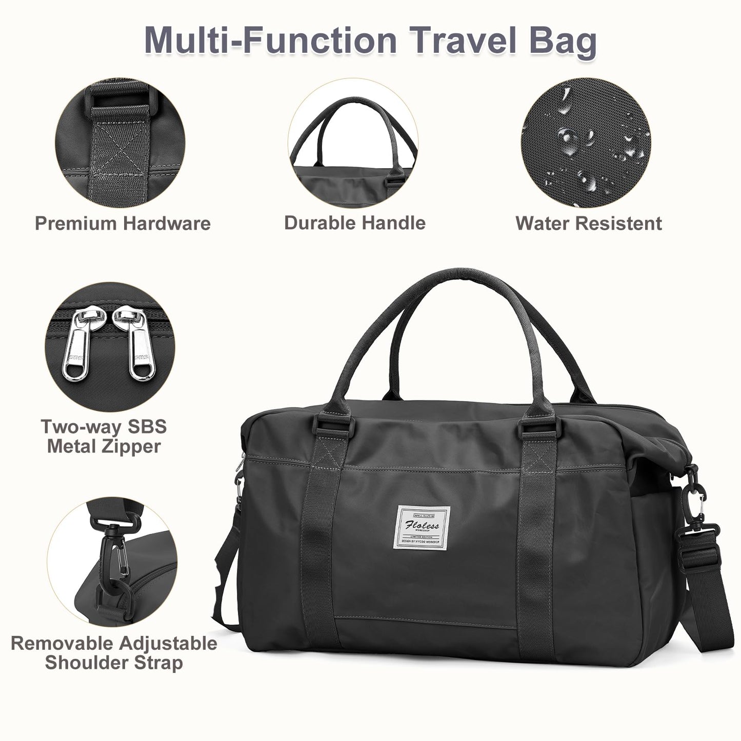 Travel Duffel Bag with Laptop Compartment