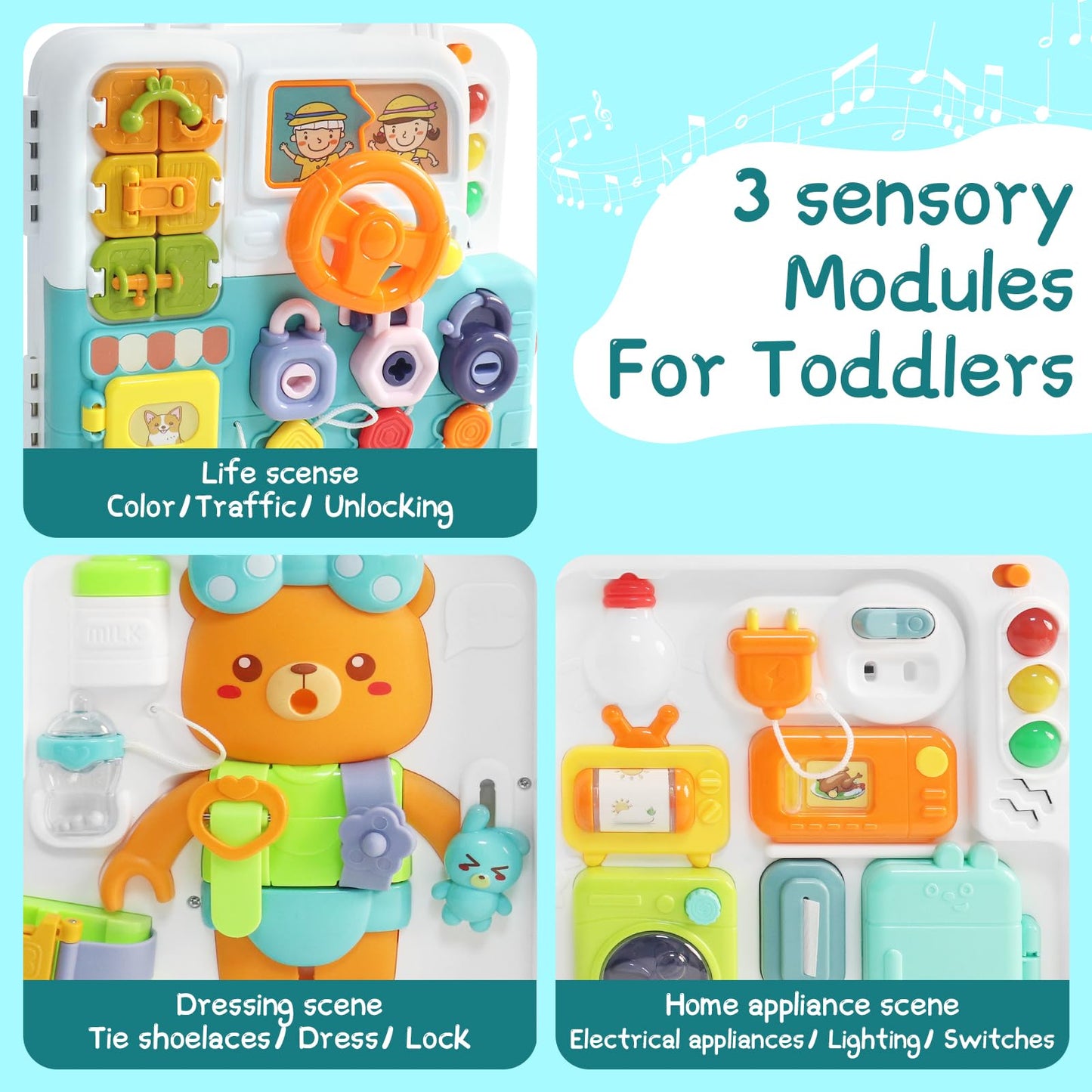 Toddler Busy Board Educational Toy for Ages 1-3