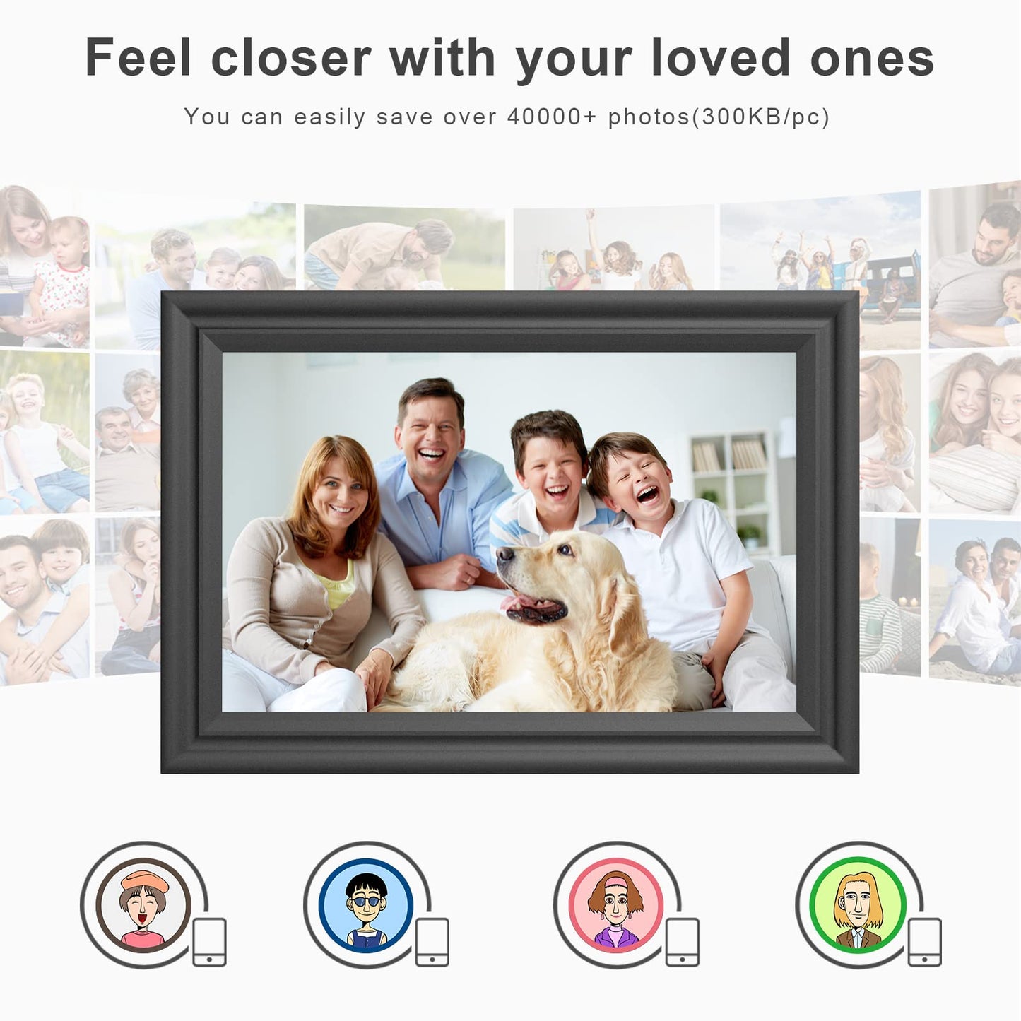10.1" WiFi Digital Picture Frame with 16GB Storage
