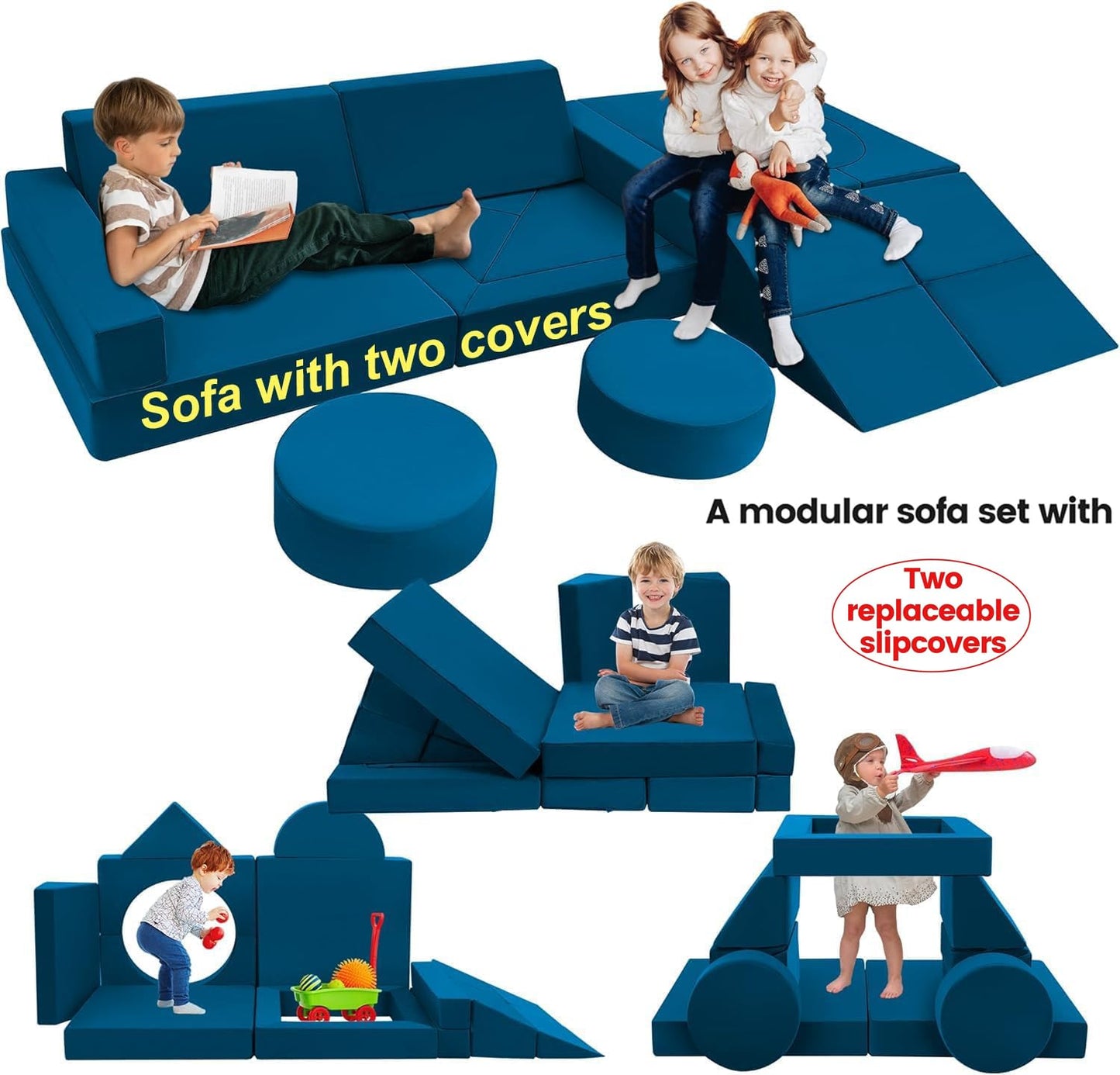 18pcs Modular Kids Play Couch Set