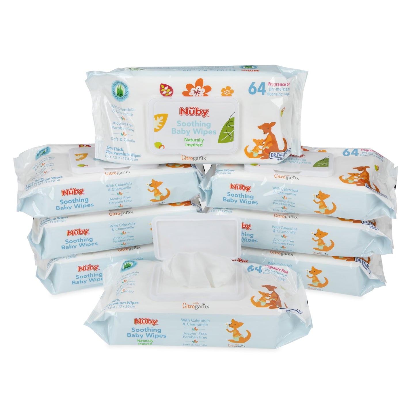 Nuby Chamomile Aloe Baby Wipes, 512 Count
