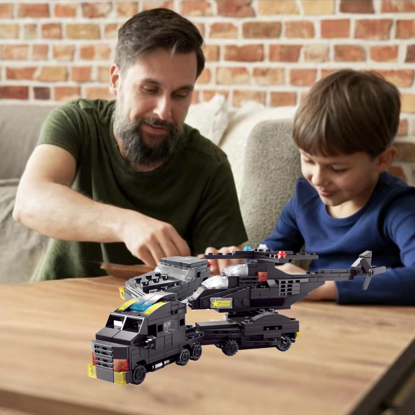 WULOBOOI 6 in 1 City Police Trailer Cars Building Set, Police Chase Vehicle SWAT Building Blocks Toy with Tow Truck, Birthday Gift for Kids Boys Age 6 7 8-12