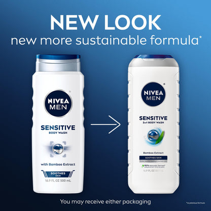 NIVEA MEN Sensitive Body Wash with Bamboo Extract