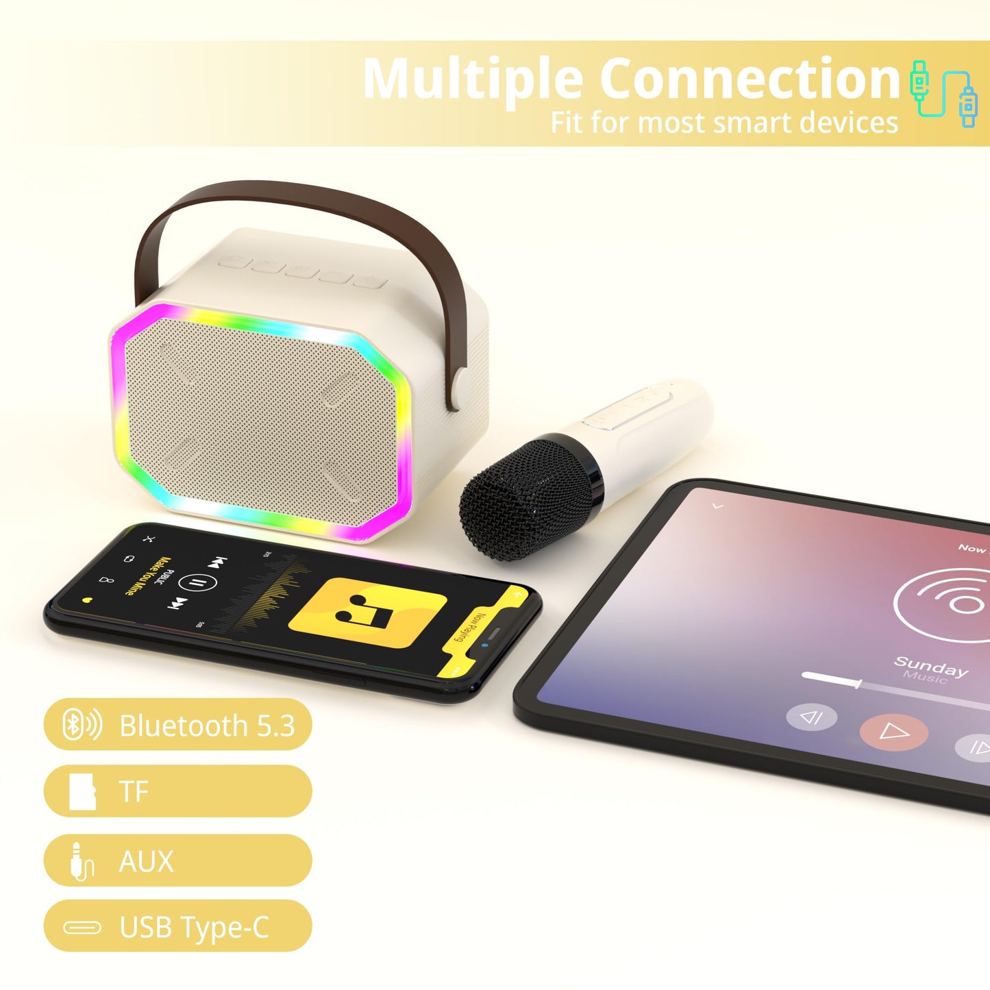 Kids Karaoke Machine with Wireless Microphone