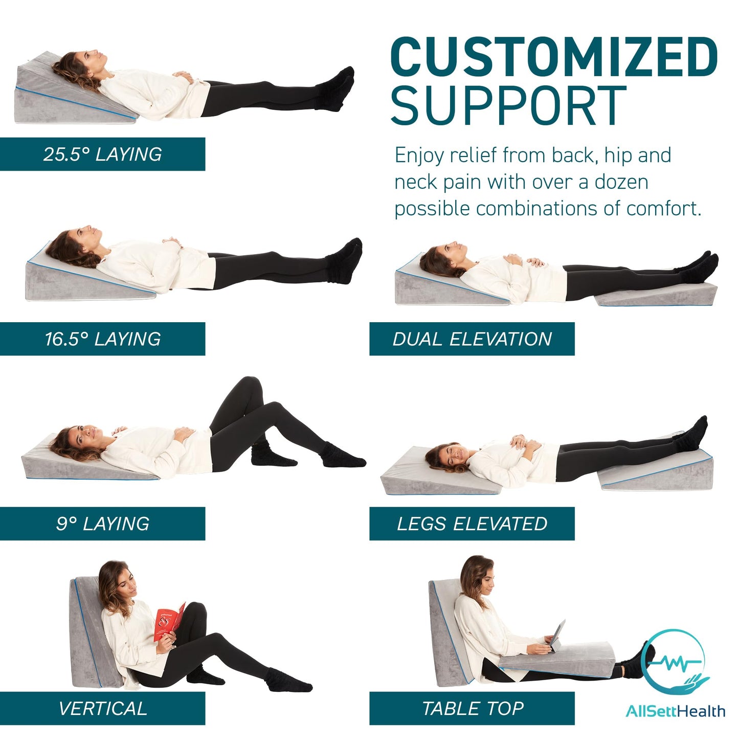 Memory Foam Wedge Pillow for Sleep Support