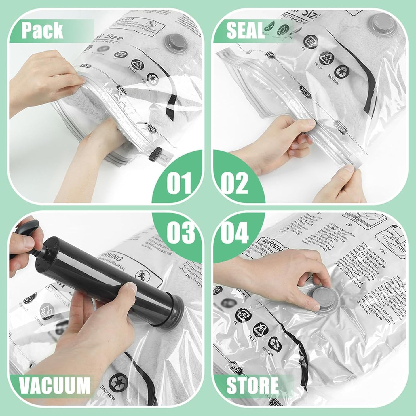 20 Pack Vacuum Seal Bags for Storage