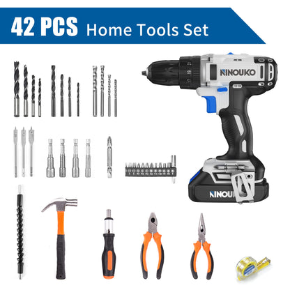 Cordless 20V Impact Drill Driver Set With Toll Set