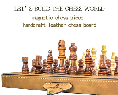 15inch Chess Set, Magnetic Chess Borad Classic Chess Game Set with Pieces Storage for Family Game Night Ideal Chiristams Gift for Families