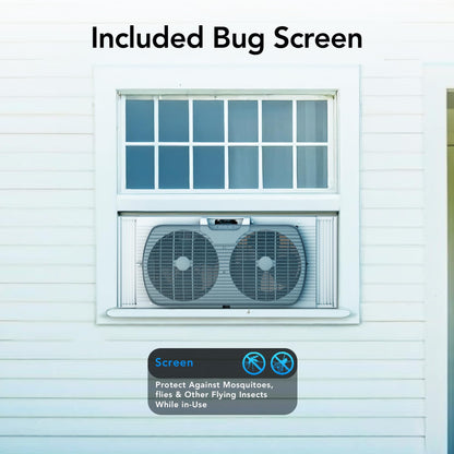 Comfort Zone 9-Inch Dual Window Fan with Exhaust