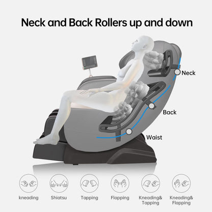 Real Relax 2023 Full Body Dual Core, Zero Gravity Massage Chair, Brown