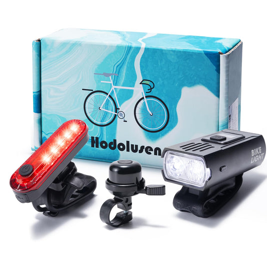 LED Bike Light Set with Bell and Modes