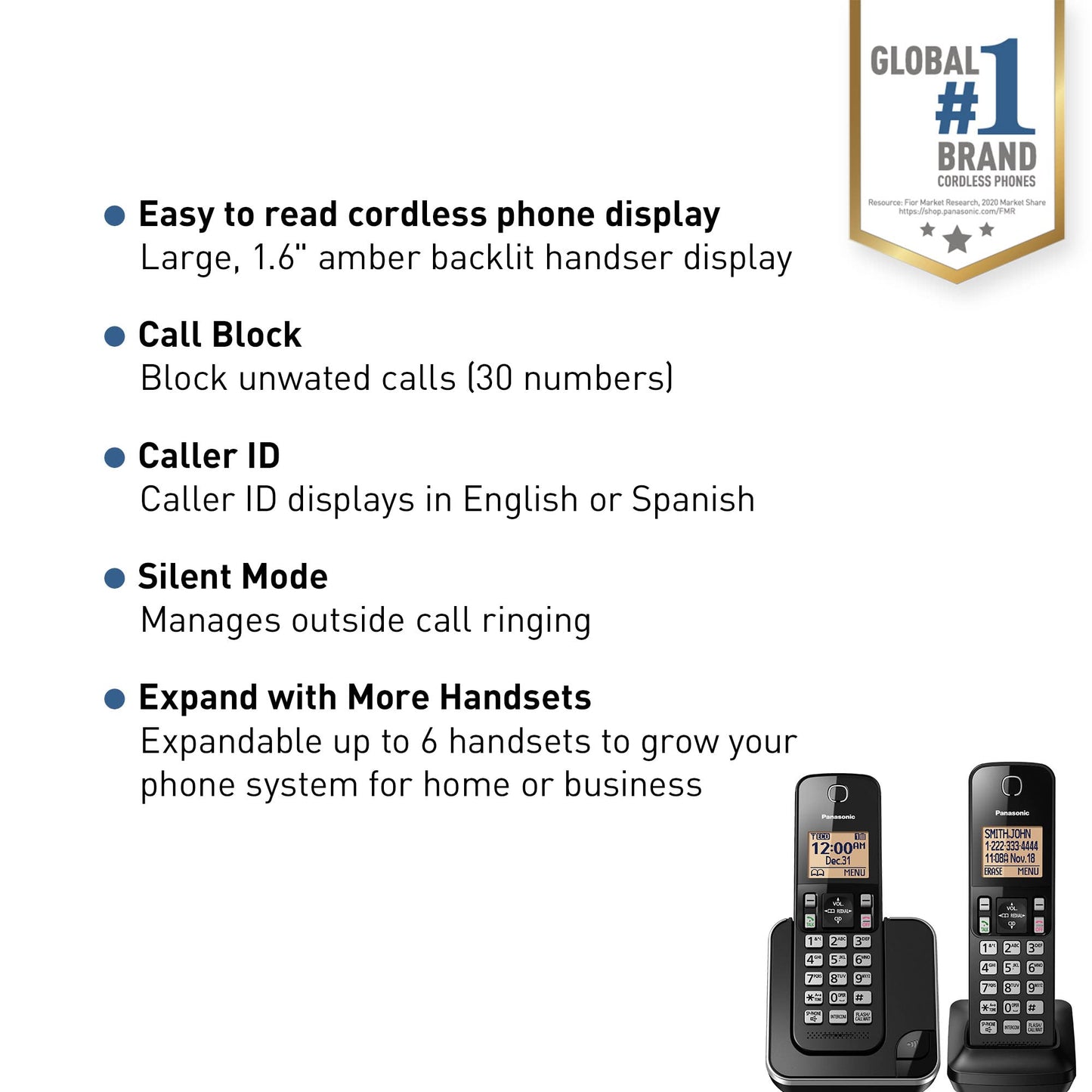 Panasonic Cordless Phone System with 2 Handsets