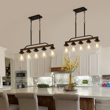 KEESFU 5-Light Farmhouse Pendant Light Fixture