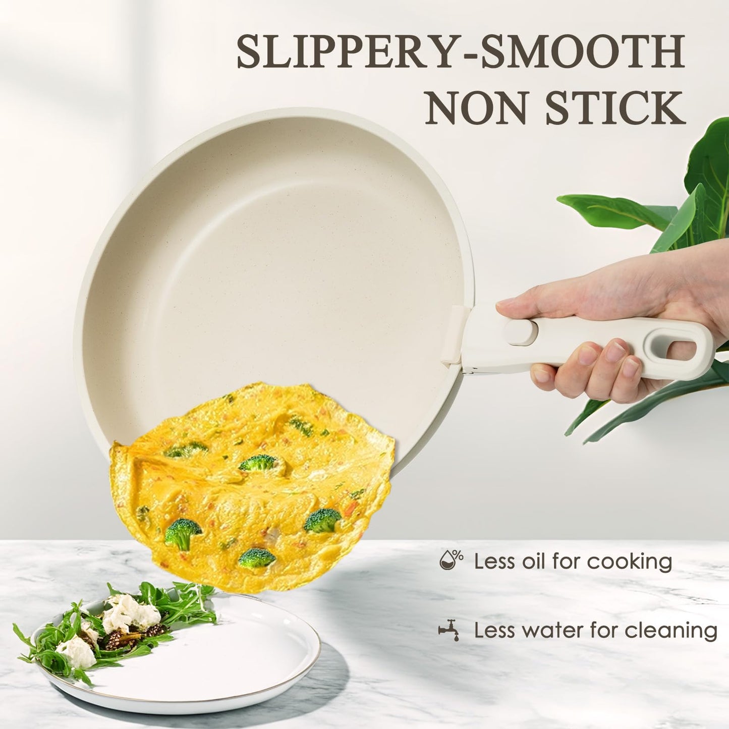 Non-Stick Pots and Pans Set with Removable Handles