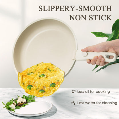 Non-Stick Pots and Pans Set with Removable Handles