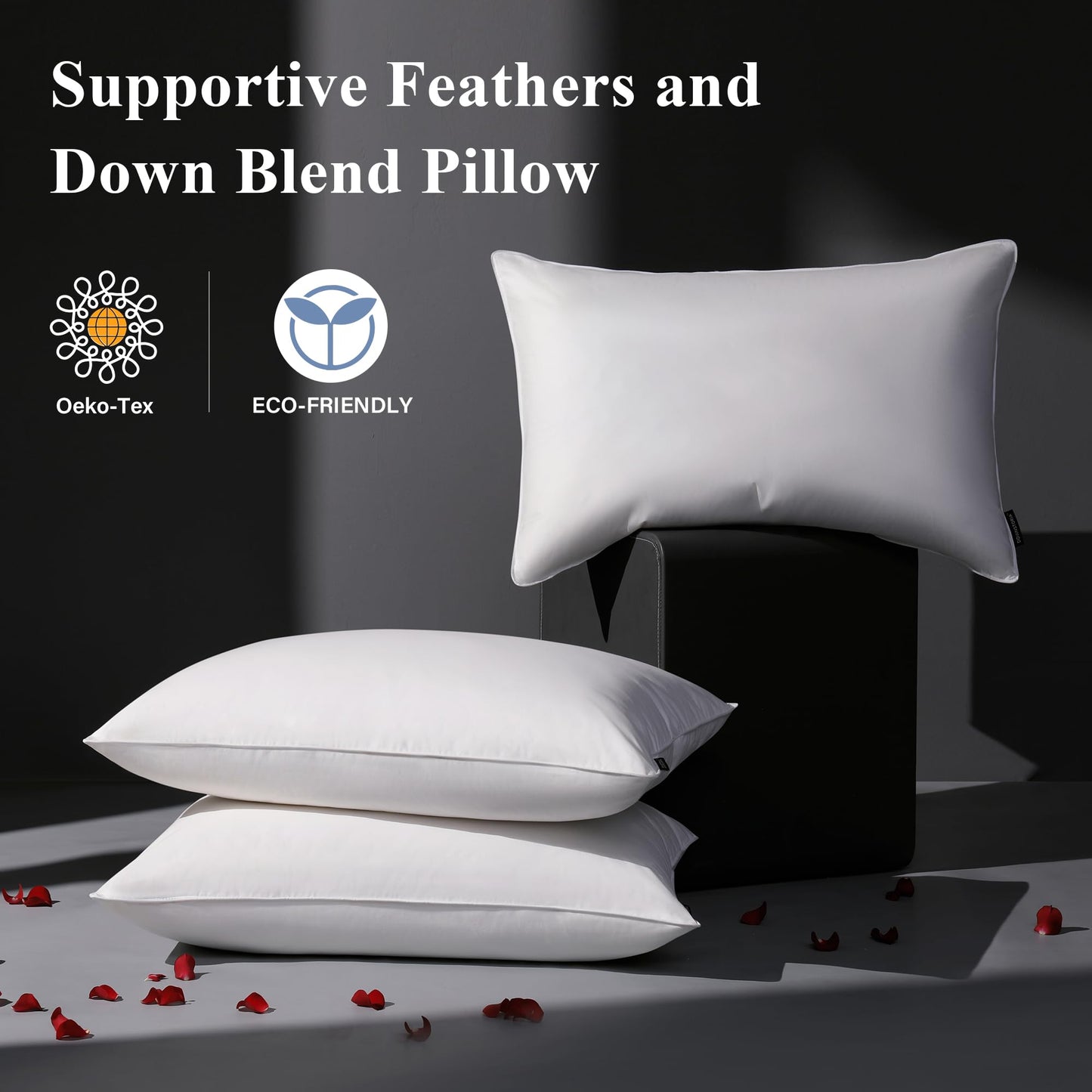 2 Pack Luxury Down Pillows for Sleeping