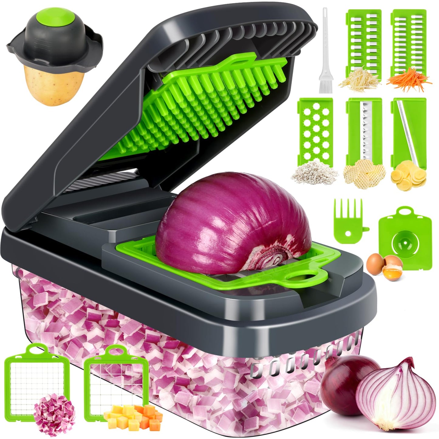 12-in-1 Vegetable Chopper with 7 Blades