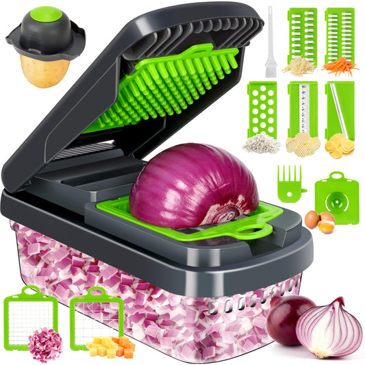 12-in-1 Vegetable Chopper with 7 Blades