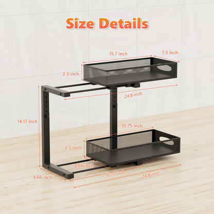 2-Tier Undersink Organizer with Pull-Out Drawers