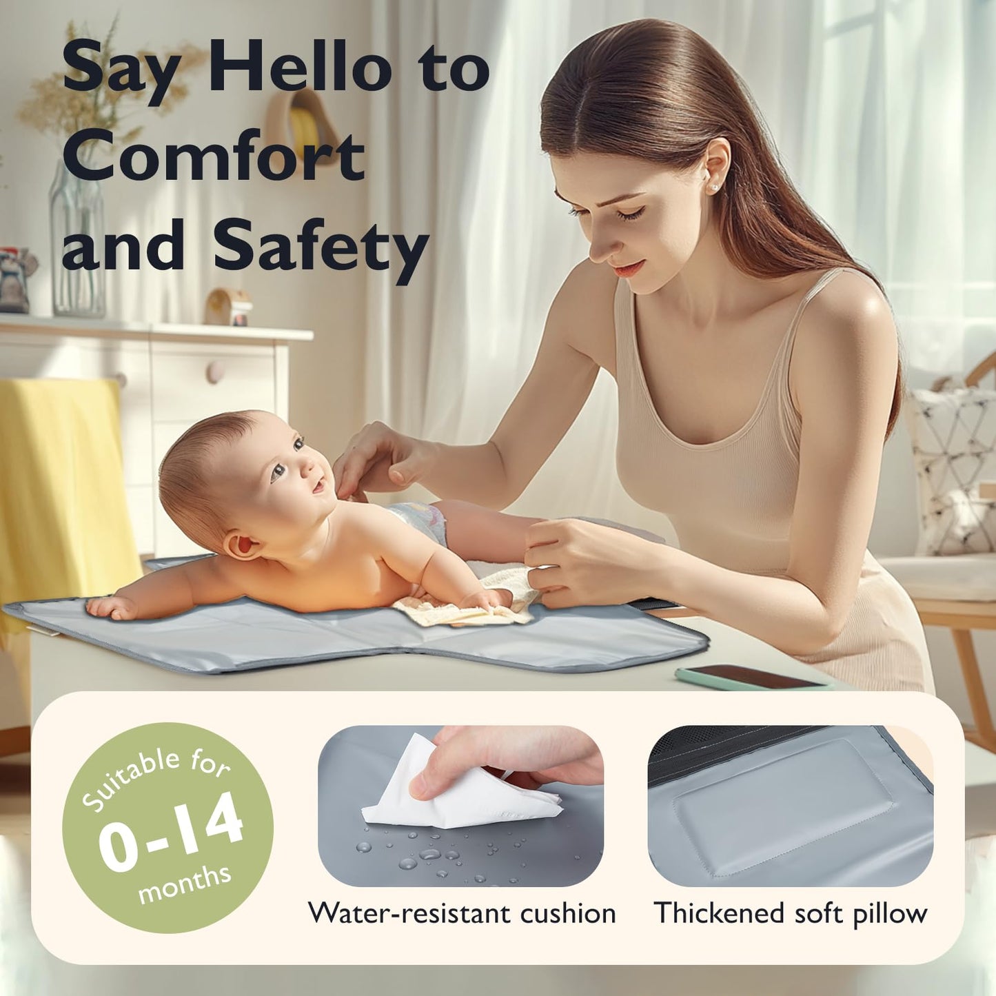 mommore Portable Water-Resistant Changing Pad