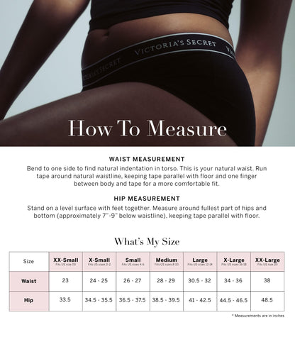 Victoria's Secret Cotton Hiphugger Panty Pack, Logo Banded Waistband, Underwear for Women, 4 Pack, Black (M)