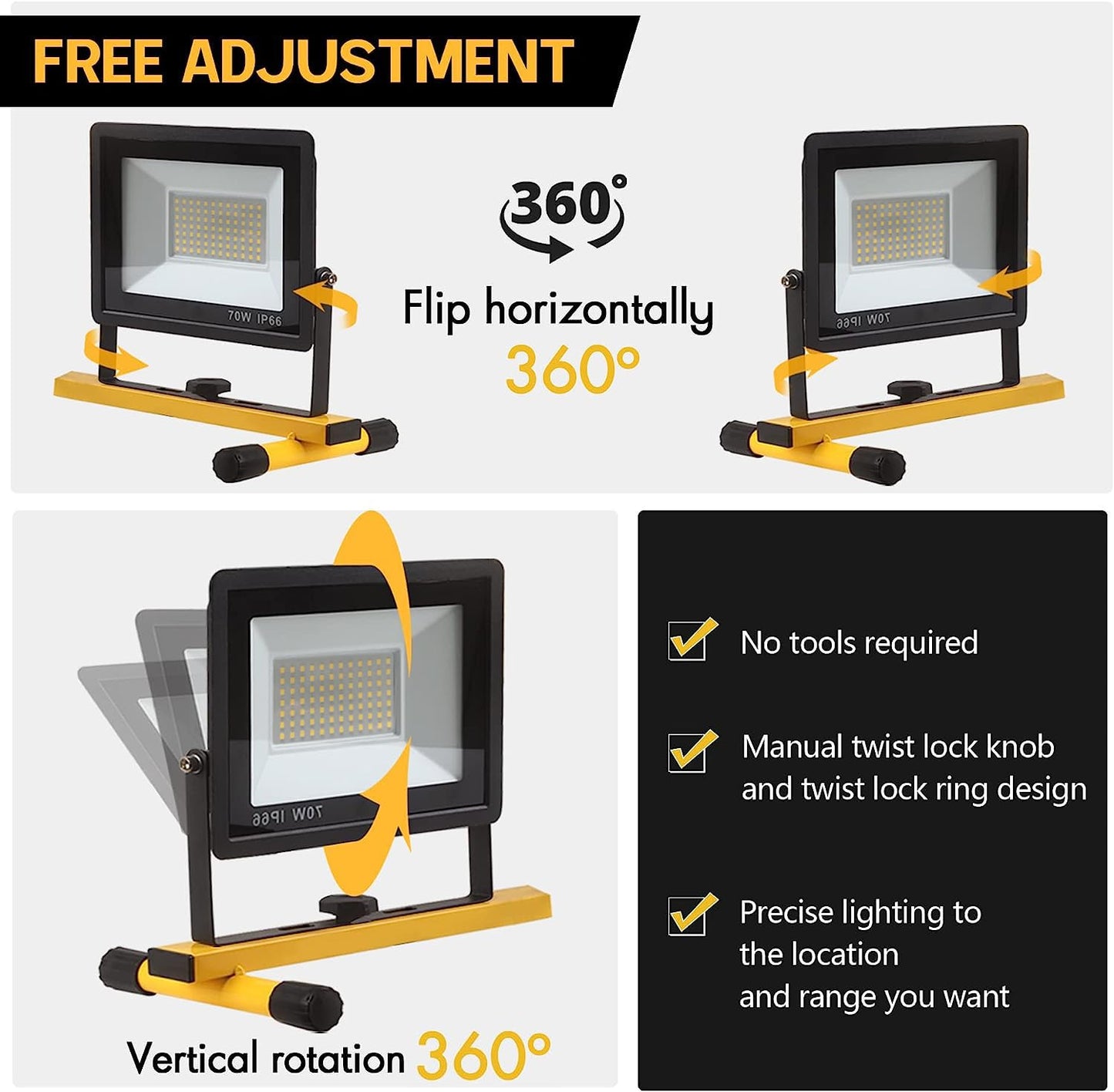 GUWELL 21000 Lumen LED Work Light with Stand