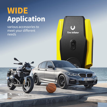 Portable Tire Inflator with Auto Shutoff & LED Light