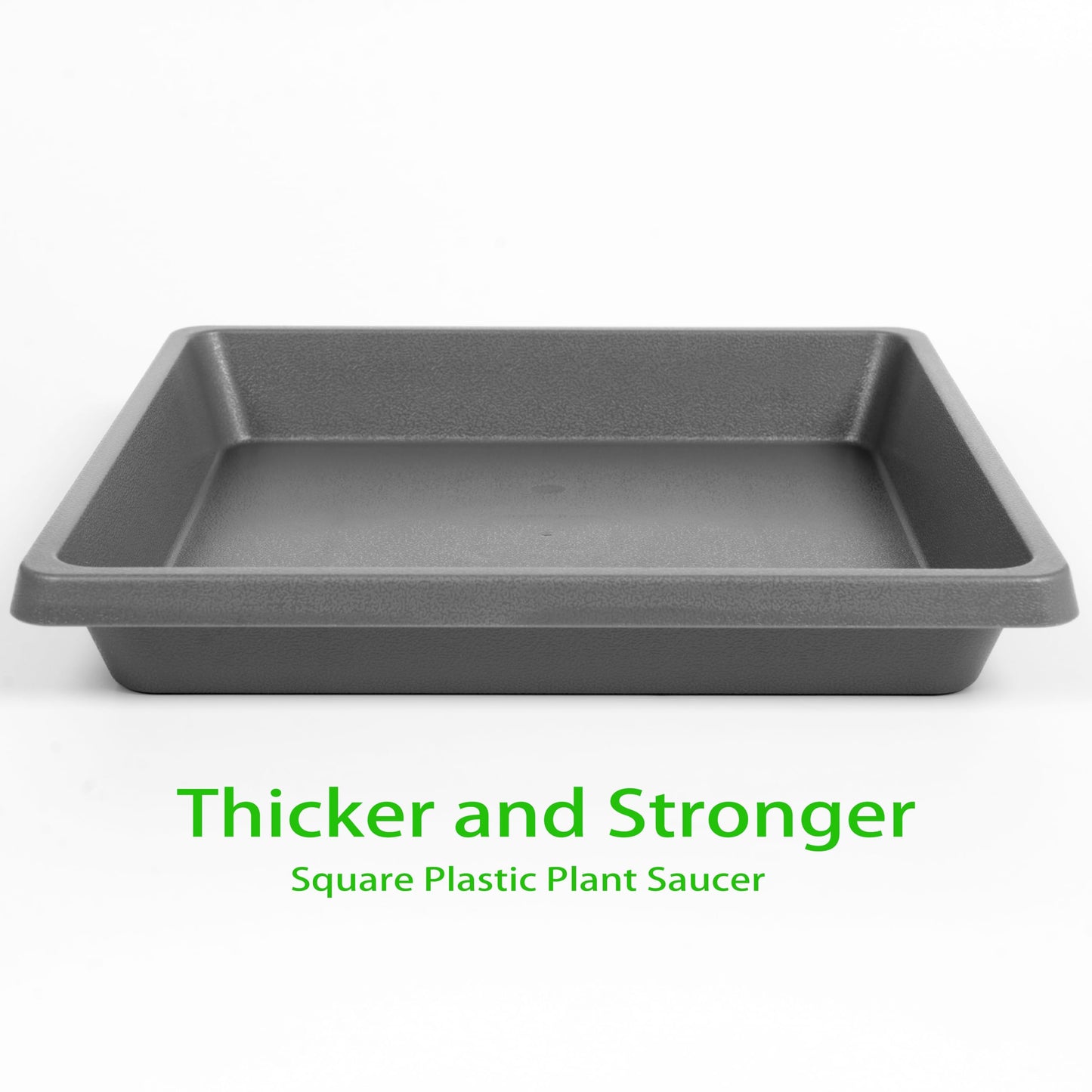 Durable 6" Square Plant Saucer Tray 4-Pack