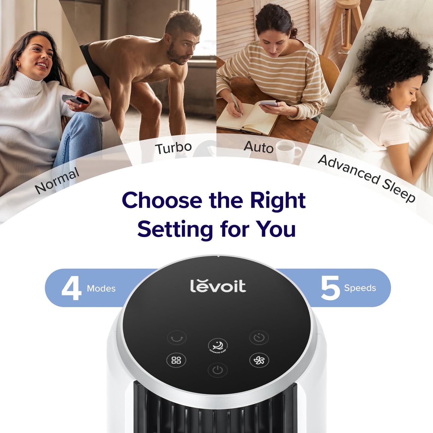 LEVOIT Quiet 36" Oscillating Tower Fan with Remote