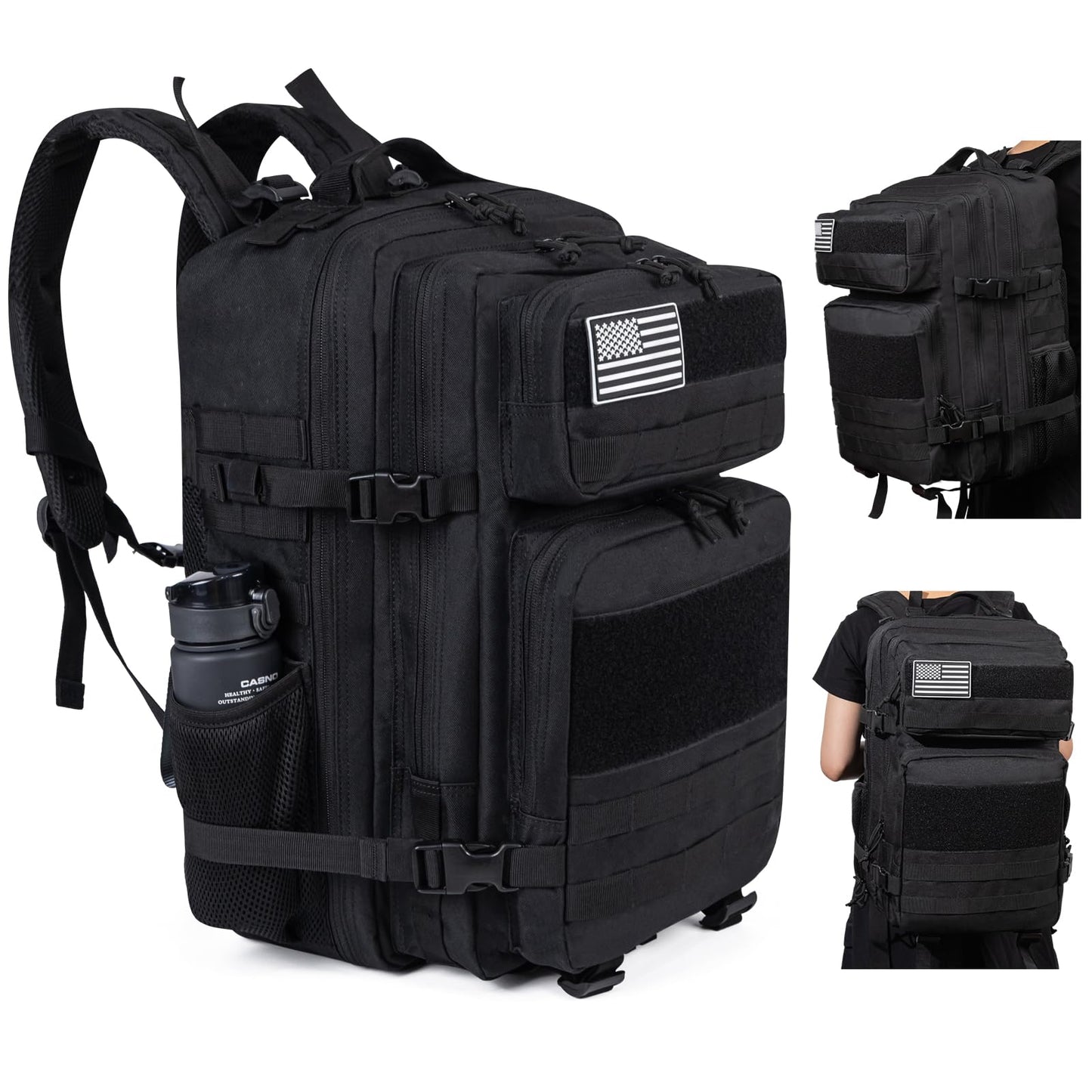GreenLovesPet Tactical Backpack for Men and Women, 45L Large Capacity Military Backpack, Molle Backpack used for Outdoor Hiking, Fitness, Camping, Daily Work, Hunting
