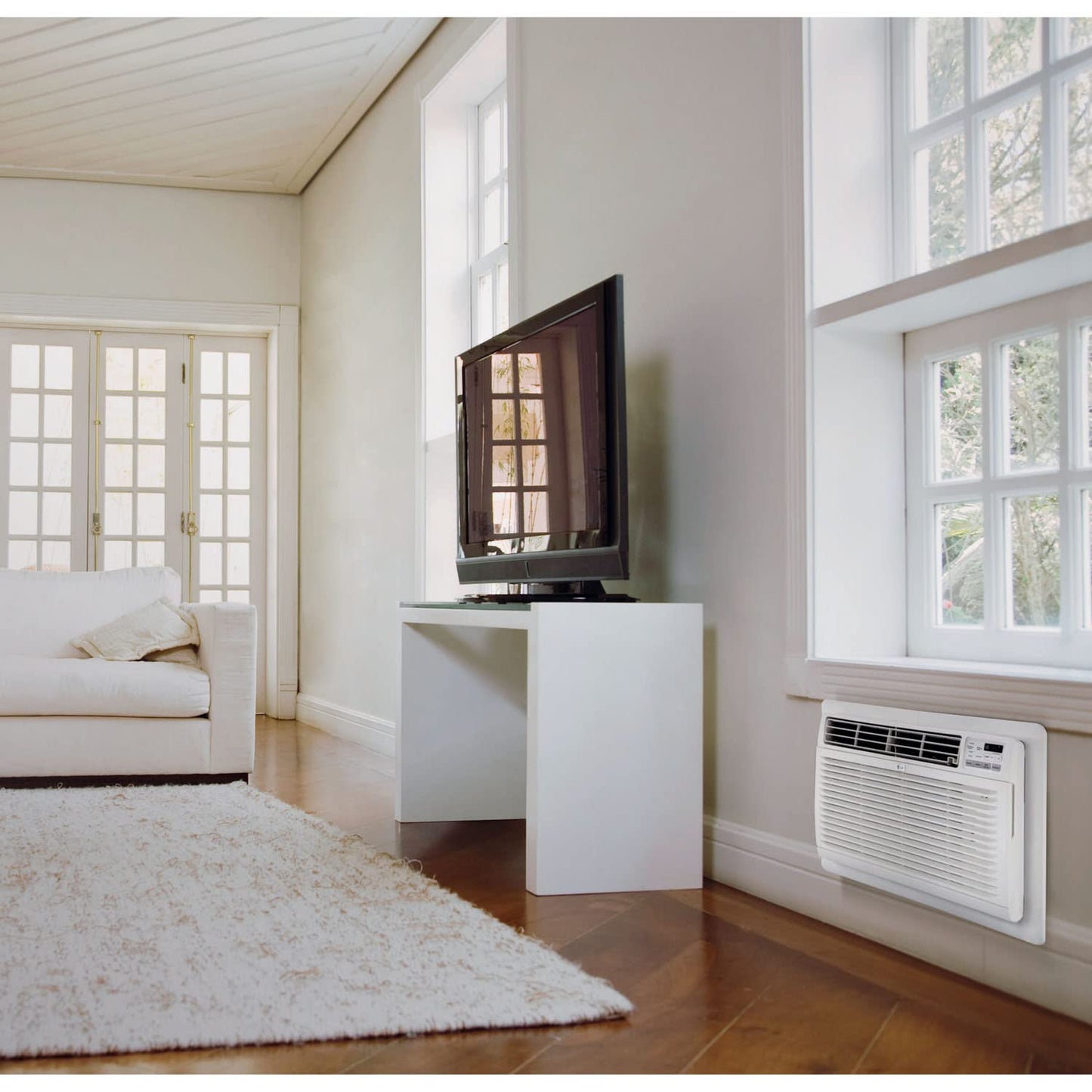 LG 7,800 Air Conditioner, 115V, Rooms up to 330 Sq. Ft, Perfect for Bedroom or Office, Wall Mounted AC Unit with Remote and 3 Cool & Fan Speeds, White, 8000 BTU