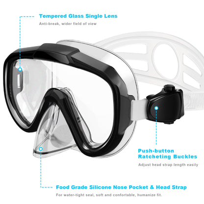 Snorkeling Gear Set for Adults with Dry Top