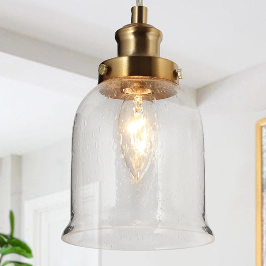 Gold Seeded Glass Pendant Light for Kitchen