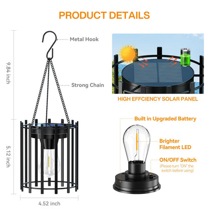 KOOPER Solar Lanterns Outdoor Waterproof Decorative 2 Pack