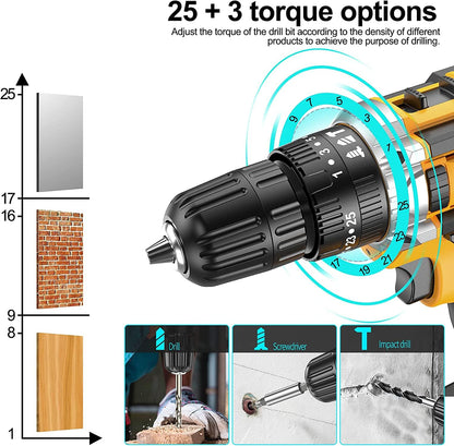 JayLene 21V Cordless Drill Set with 59 Pieces
