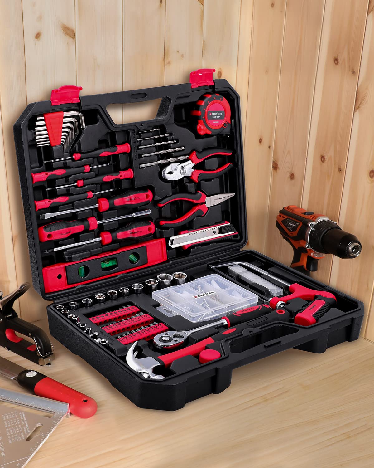 KingTool Home Repair Tool Kit - 226 Piece General Home/Auto Repair Tool Set, General Mechanic Tool Set, General Household Tool Kit, Perfect for Homeowner, Diyer, Handyman